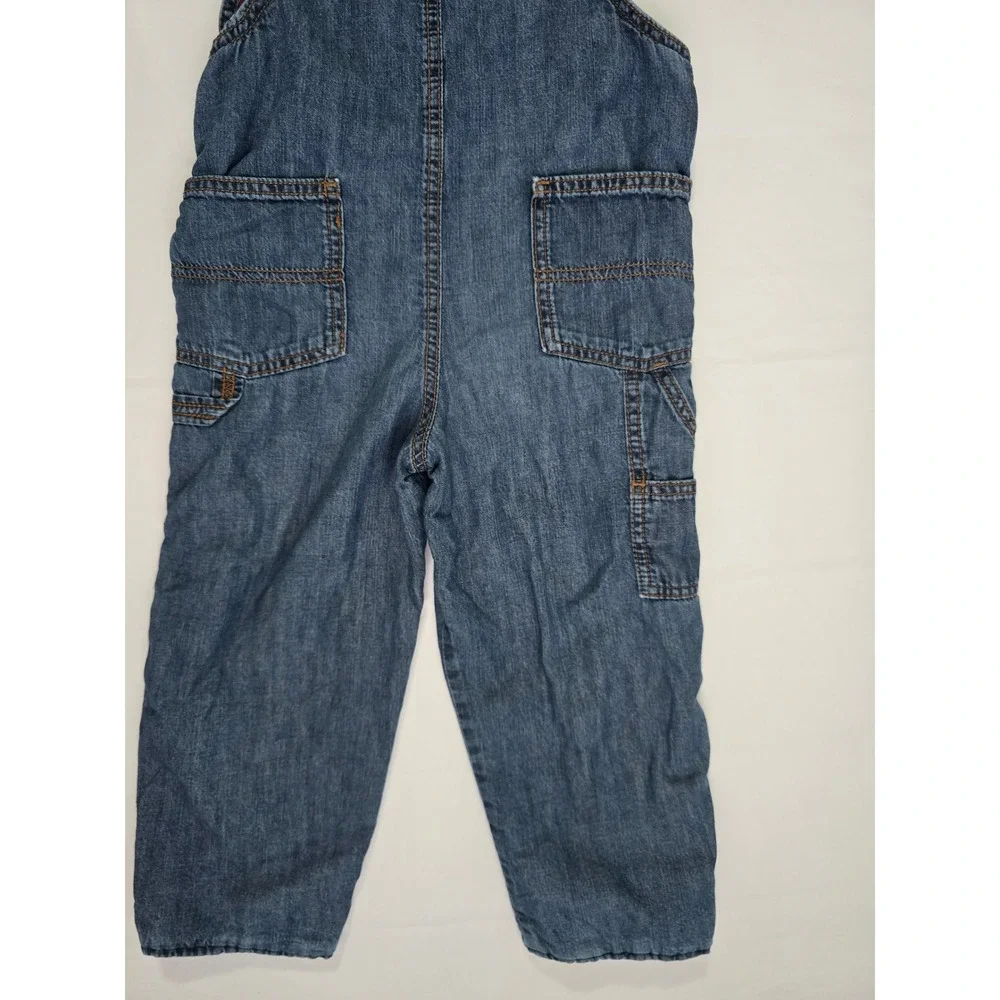 OshKosh Bgosh Boys 5T Flannel Lined Denim Overall BuffaloPlaid Blue Red 21602610